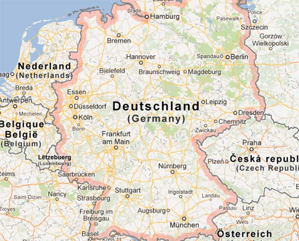 Njemačka Zemljopisna Karta Karta